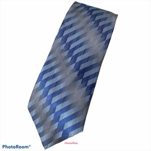 Tie Shades of Blue Diamonds Polyester John Ashford Tie